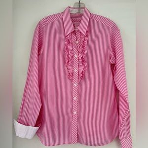 EUC Lilly Pulitzer Jonni pink striped blouse 12